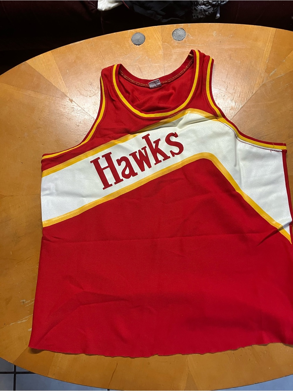 Vintage 70s Atlanta Hawks Jersey Sand-Knit USA #26 Cropped Mesh Tank XL